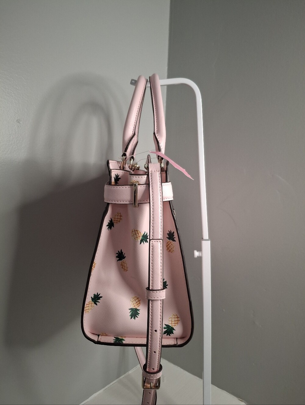 Kate Spade New York Pineapple Print Satchel Crossbody Bag Pink NWT - Picture 3 of 7